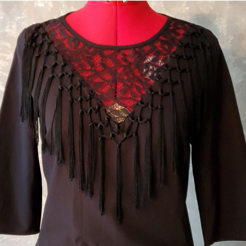 Black fringe dress